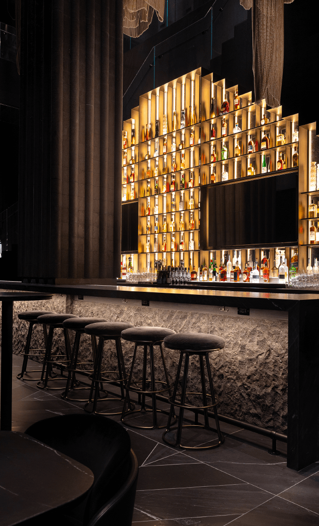 Elegant bar setup with premium equipment
